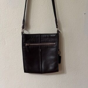Elegant Ellington Dark Brown Leather Crossbody Bag